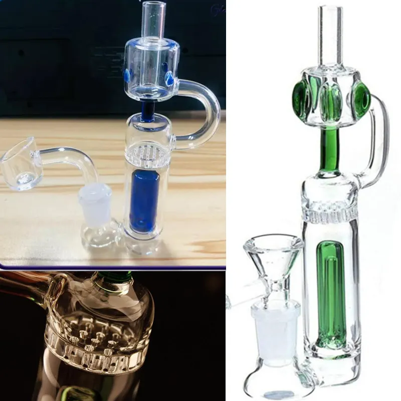 New hookah 6 inch green Mini transparent glass hookah pipe Bong with a width of 14mm