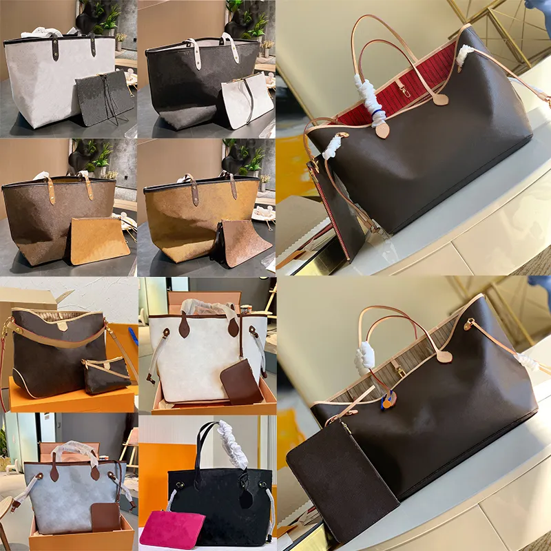 Neverfull Designer Never Tote Women Neverfulls Shopping Evening Bags Luxury Fashion Shoulder Handbag MM GM Epi Leather Checked präglade totes Full Fulls Bag