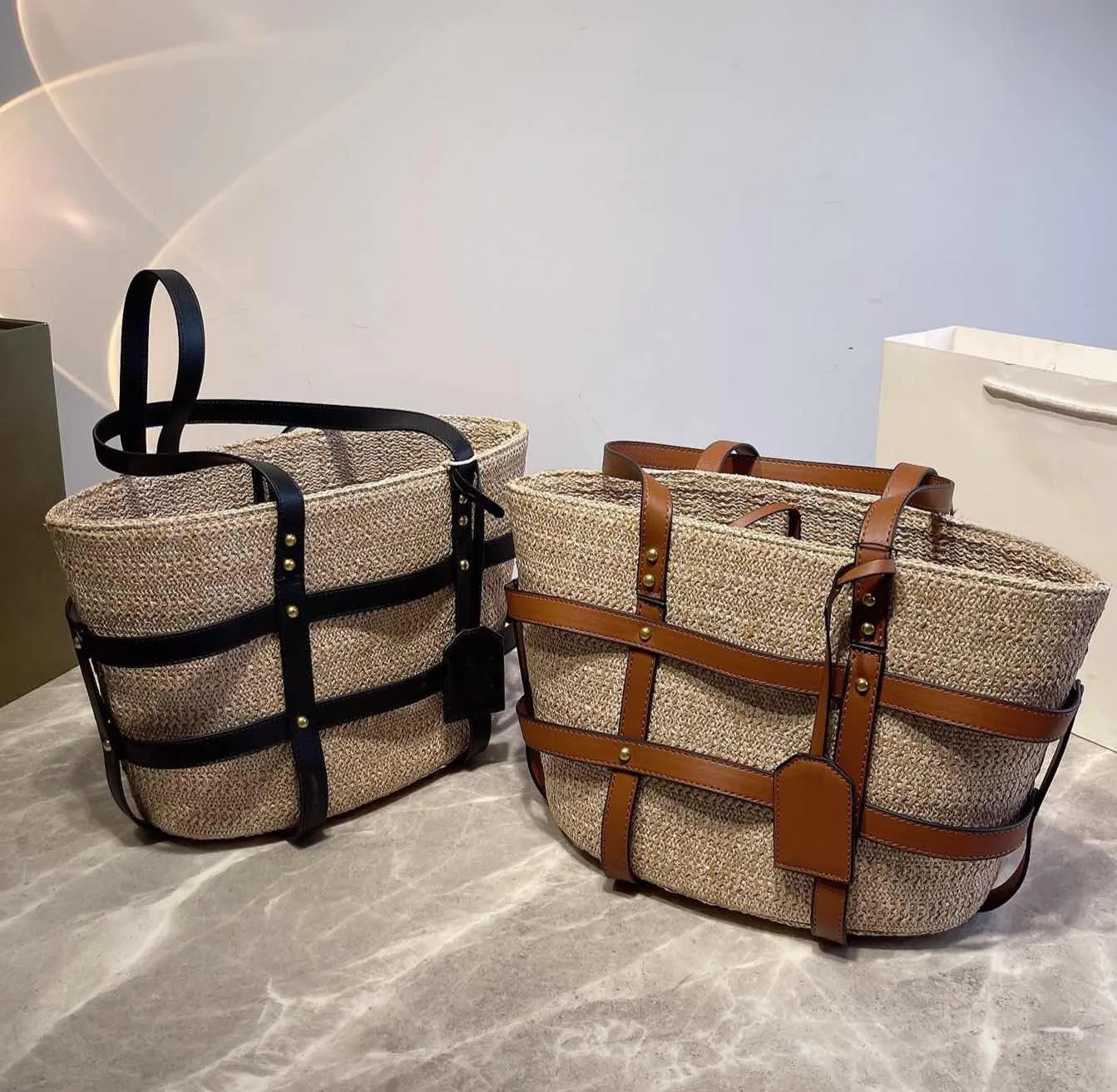 2024 new Classic straw shoulder bags designer women shopping bag luxury handbag high quality large capacity Summer bag