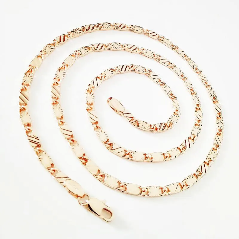 Kedjor Top Fashion Necklace 585 Rose Gold Color Women Jewelry Classic 60 cm Long Lady Neckoce Chain Birthday Presentchains