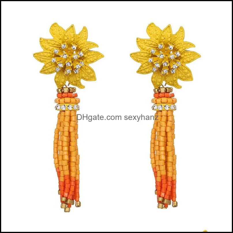 Fashion Jewelry Fringe Earrings For Women Vintage Bohemia Beads Long Tassel Earrings Brincos pendientes