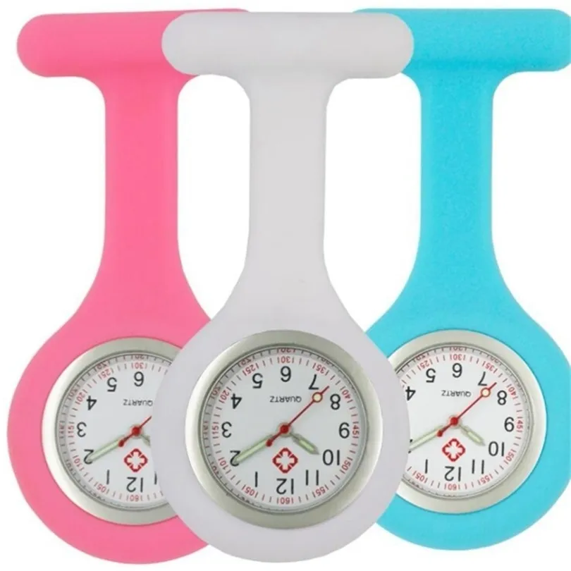 Luminoso orologio da infermiera in silicone da donna medico FOB orologi da tasca all'ingrosso orologi da polso al quarzo da ospedale medico T200502