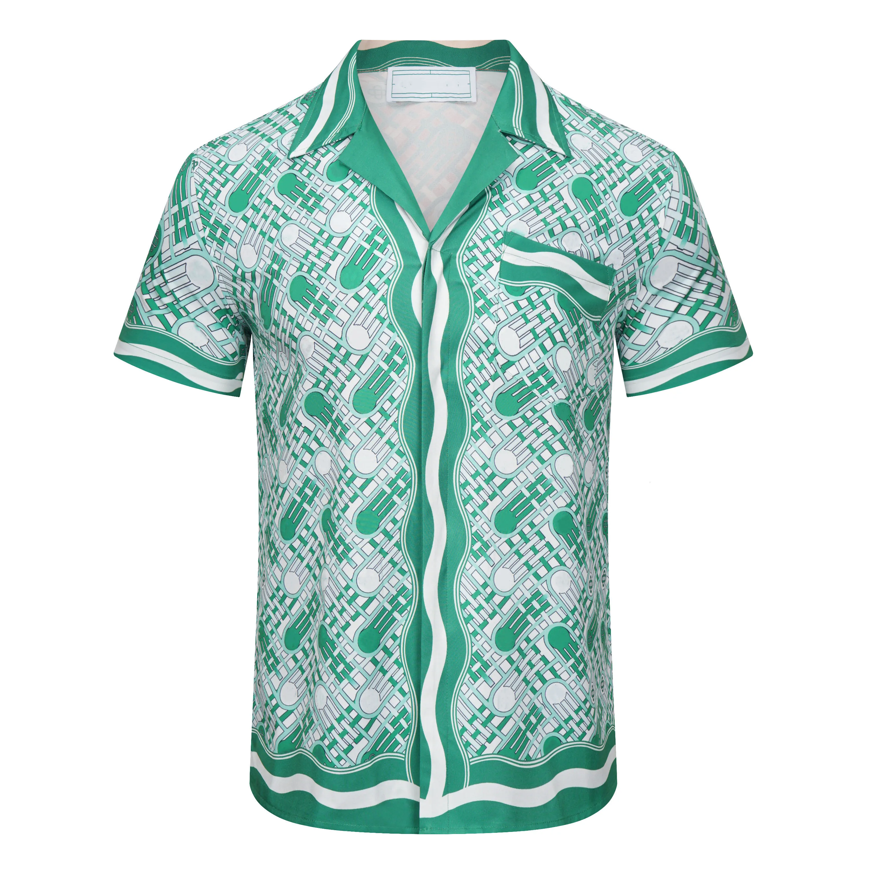 2022 New Men's t Shirts Prairie Green Printed Unisex Loose Silk Short Sleeves Designer Shirts Ladies Summer Beach Tops Asian Size M-3XL