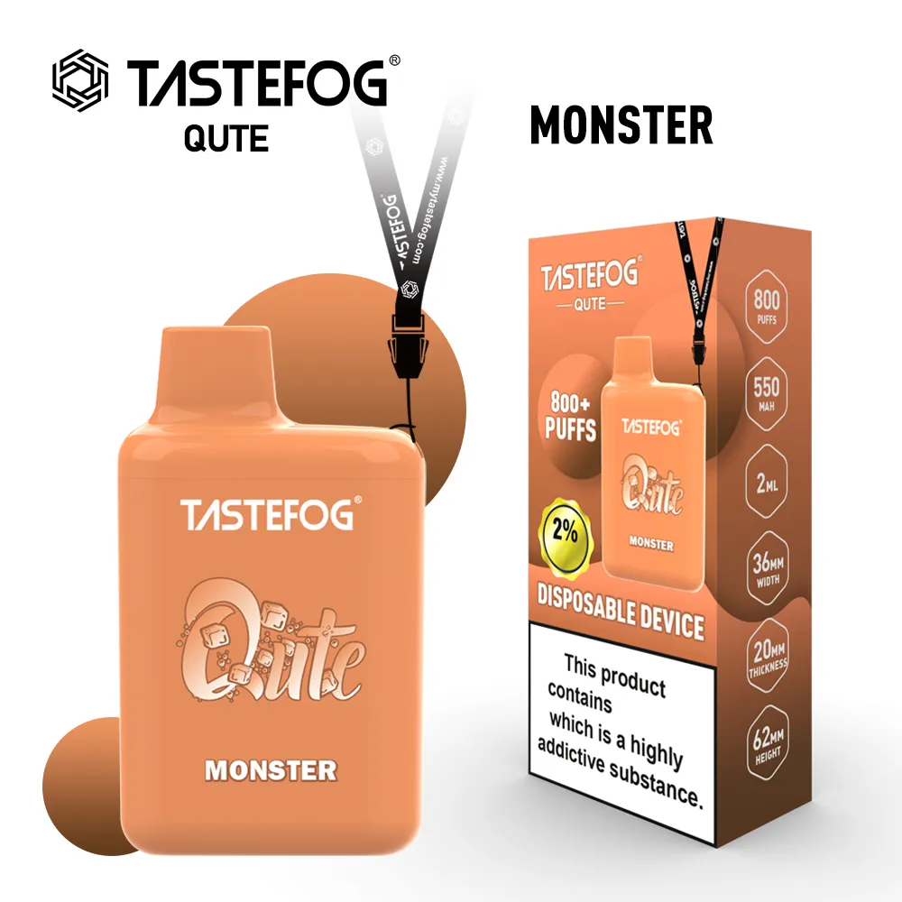 TasteFog Style NOUVEAU Style Qute Dermable Vape Box 800puff 2% TPD Certificat Cigarette électronique de haute qualité 15 FLAVORS EN STOCK