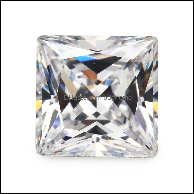 Wholesale Facotry direct 100 PCS/ bag 10*10 mm asscher Faceted Cut Shape 5A VVS Loose champagne Cubic zirconia for jewelry diy