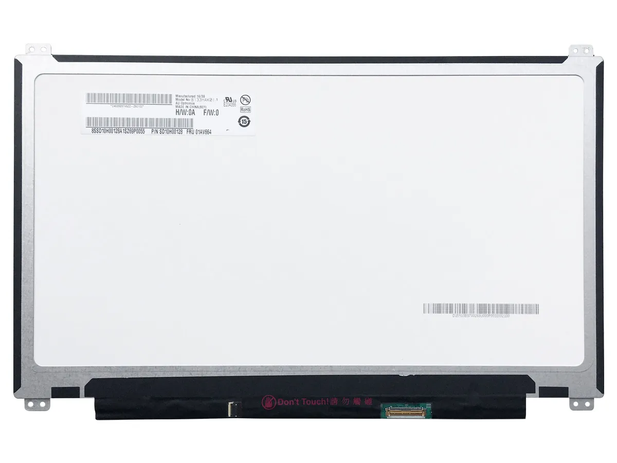 13.3 "Écran tactile LCD pour ordinateur portable B133HAK01.1 B133HAK01.2 pour Lenovo Thinkpad L380 L390 S2 IPS FHD Affichage LED en cellule 40pin EDP