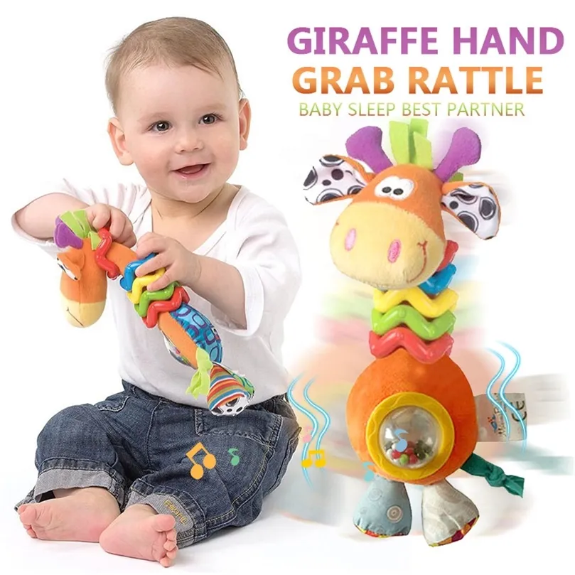 Hochets jouets pour bébé infantile enfant en bas âge enfants 012 mois Oyuncak dessin animé en peluche girafe bébé jouets éducatifs bébé poussette jouets 220531
