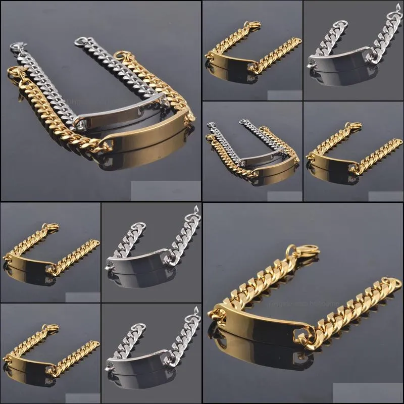 gold steel men`s titanium steel stainless steel curved bracelet