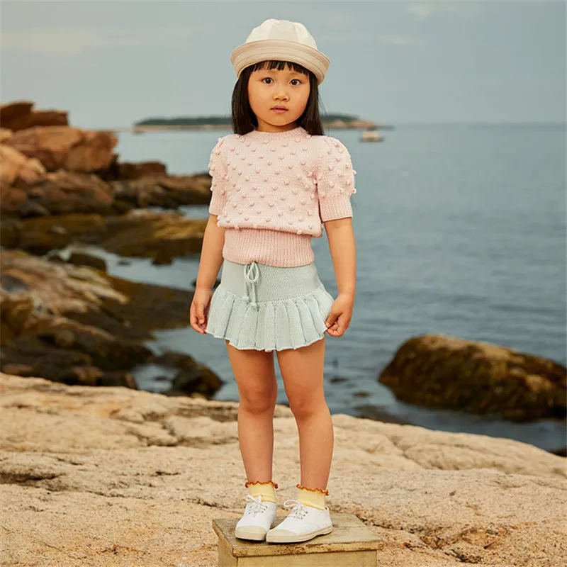 EnkeliBB Kids Girls Knit Summer Crochet Mini Skirt With