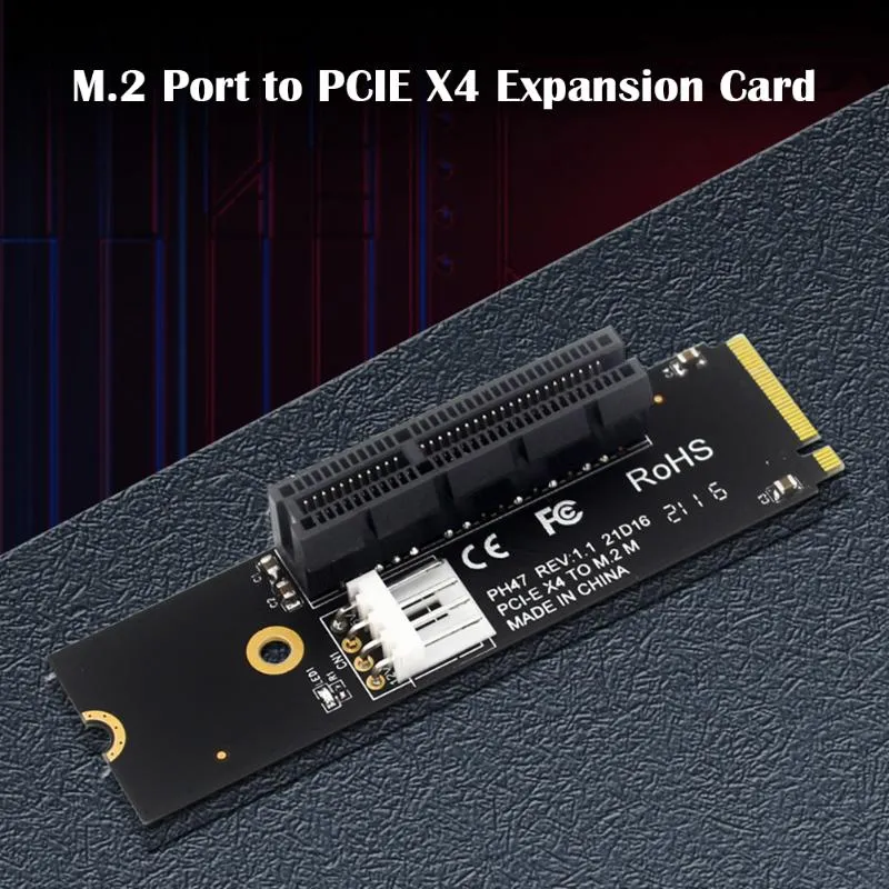 Connecteurs de câbles d'ordinateur M.2 SSD NGFF vers PCI-E X4 carte d'extension PCI-Express X1/X4/X8/X16 jeu d'adaptateurs de fente avec câble rallonge de bureau A