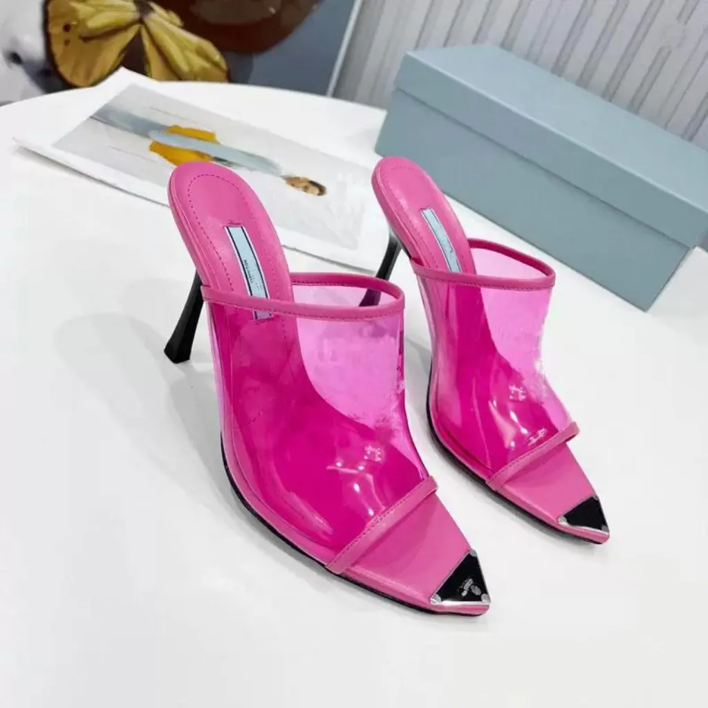 2022 New luxury Women designer Sandals shoes slippers High Heels Candy Colors Rubber Solid Jelly Shoes Fashion Holiday beach Summer Slides