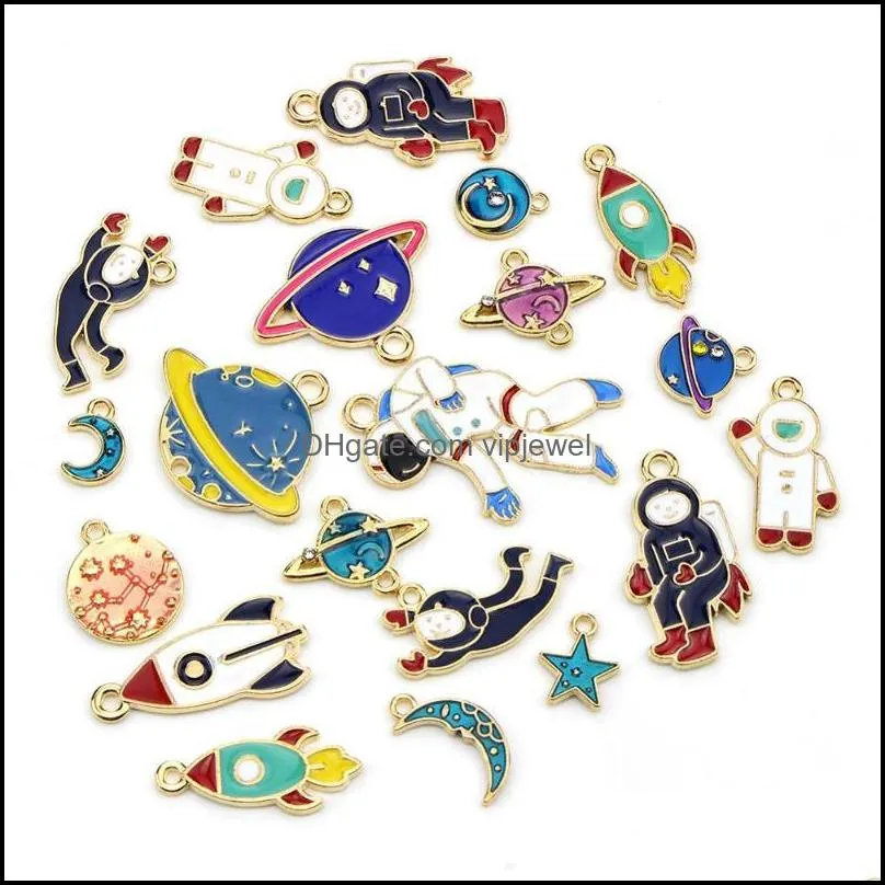 charms alloy drop oil pendant 20pcs/set space series pendants diy jewelry for necklace bracelet craft stud accessoriescharms