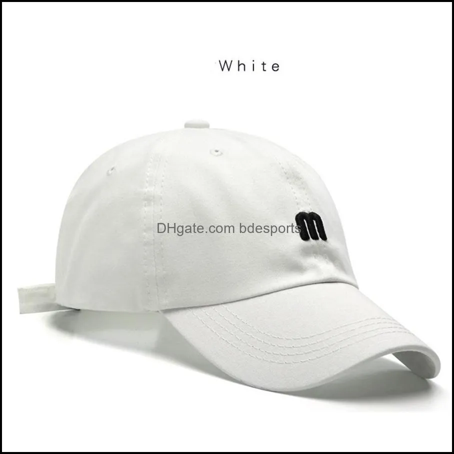 Party Favor Hat M letter embroidered peaked cap men`s all-match curved brim cotton soft top sun fashion simple women`s baseball