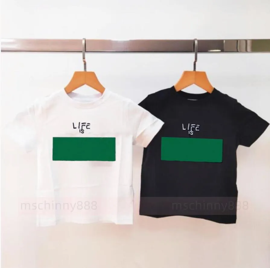 Kids Boys 여자 여름 티셔츠 어린이 브랜드 편지 짧은팔 Tshirt Tees Tops Baby Clothing