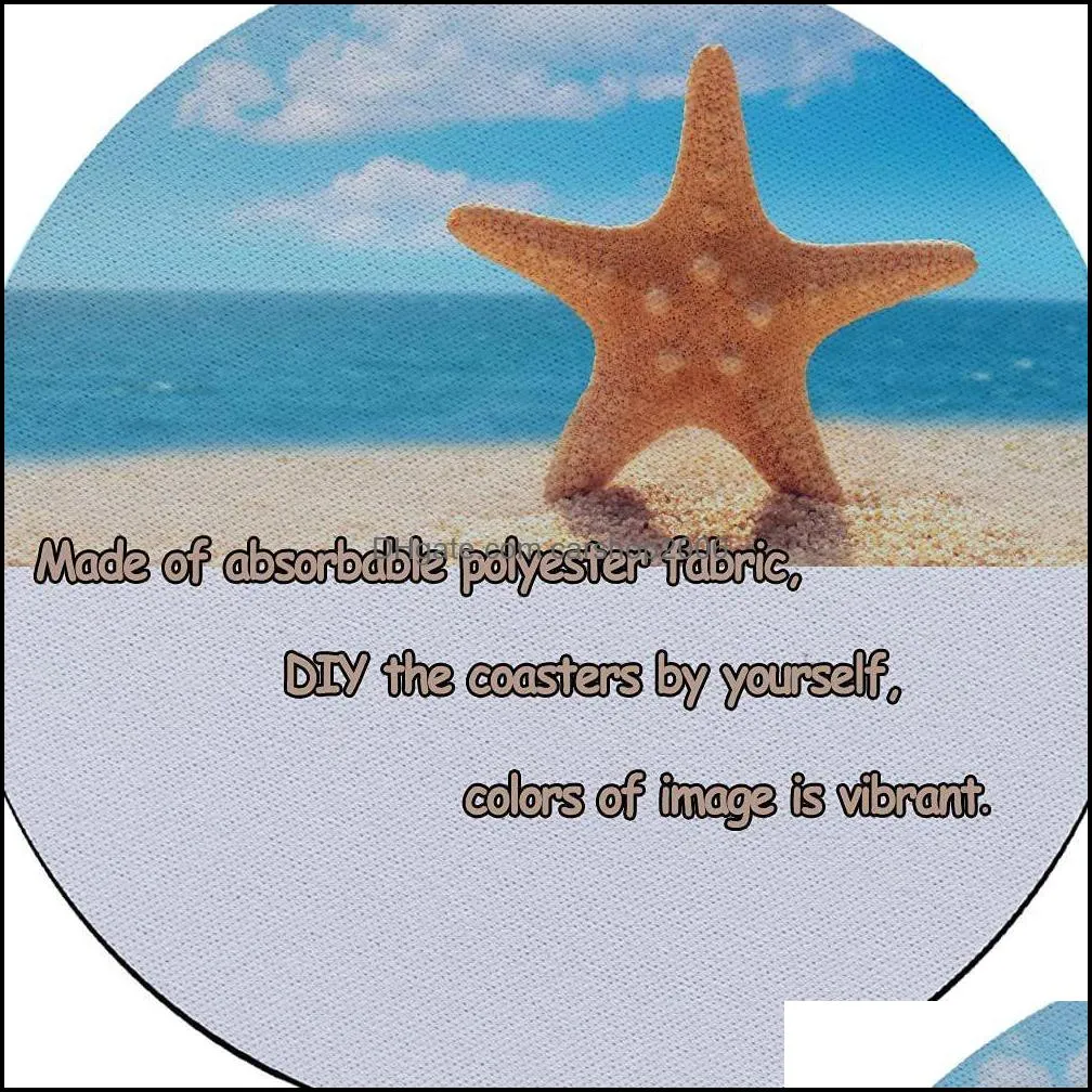 diving material pure white car coaster pads coffee coaster heat transfer printable RRE13425