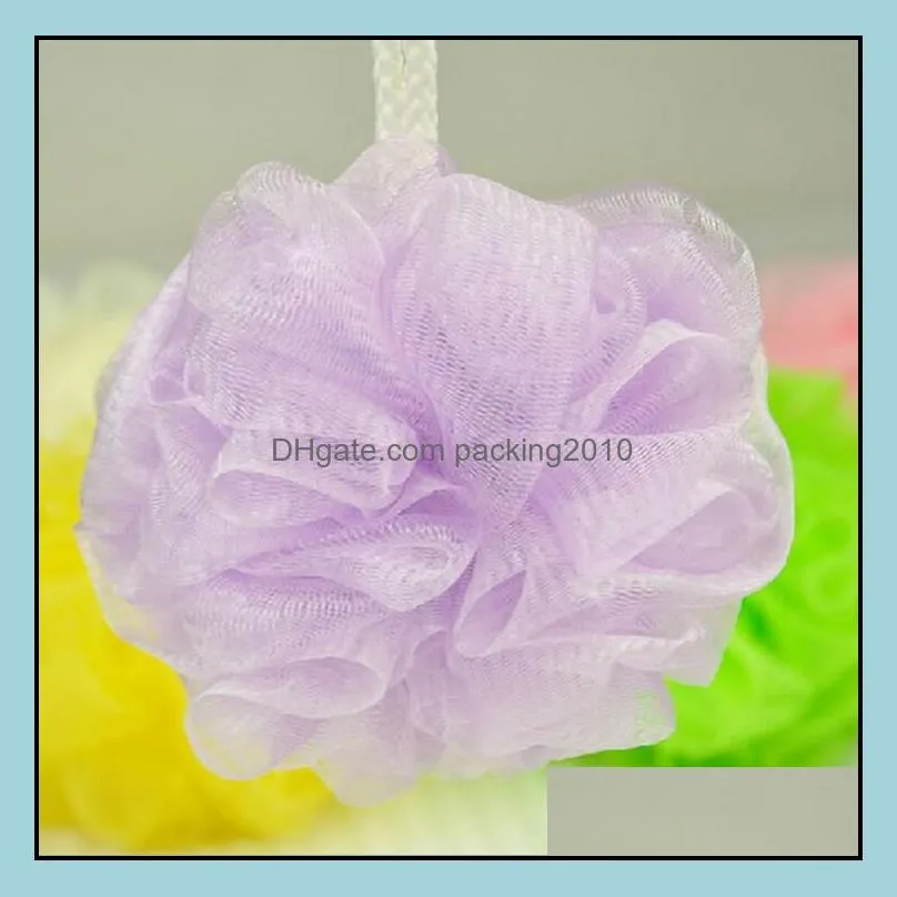 colorful bath ball pull bath Shower Soap Bubble Soft Body Wash Exfoliate Puff Sponge Mesh Net Ball Loofah Flower Bath Ball