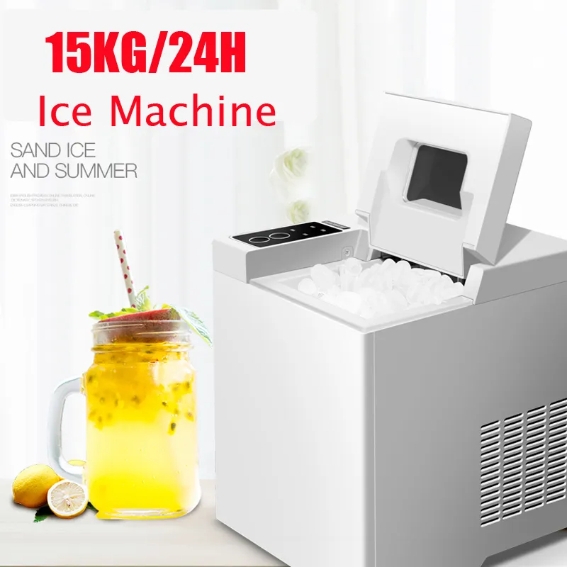 Macchina per il ghiaccio elettrica da 15 kg / controsoffitto 24 ore con mini macchina per il ghiaccio per uso domestico autopulente automatica per tè al latte