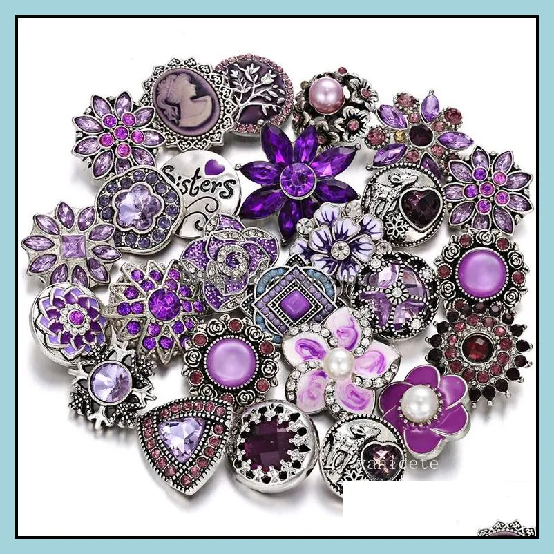 craft tools charm bracelets jewelry 18mm snap button rhinestone mixed style fit for noosa buttons leather necklace diy accessories