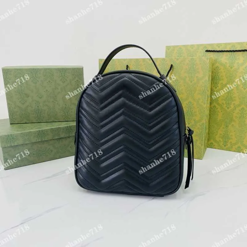 Hoogte kwaliteit marmont lederen rugzakken zwart wit roze mannen vrouwen mode schooltassen ontwerper handtassen bakken dame schouder crossbody tas reistemoes