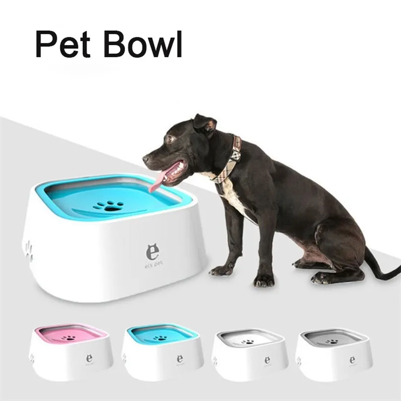 Pet Dog Cat Bowl عائم شارب الماء ليس الرطب الفم رشاش الرشاش الموزع 220510