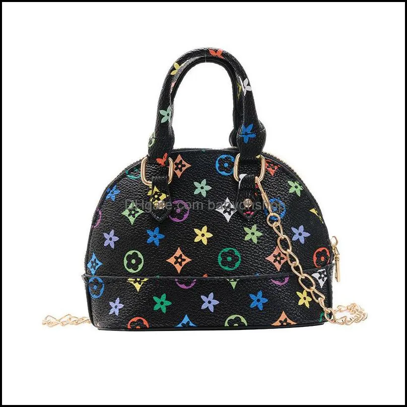 fashion style girl`s messenger bag summer printing kids handbags mini tote purse princess shell bags portable decoration wallet should bags