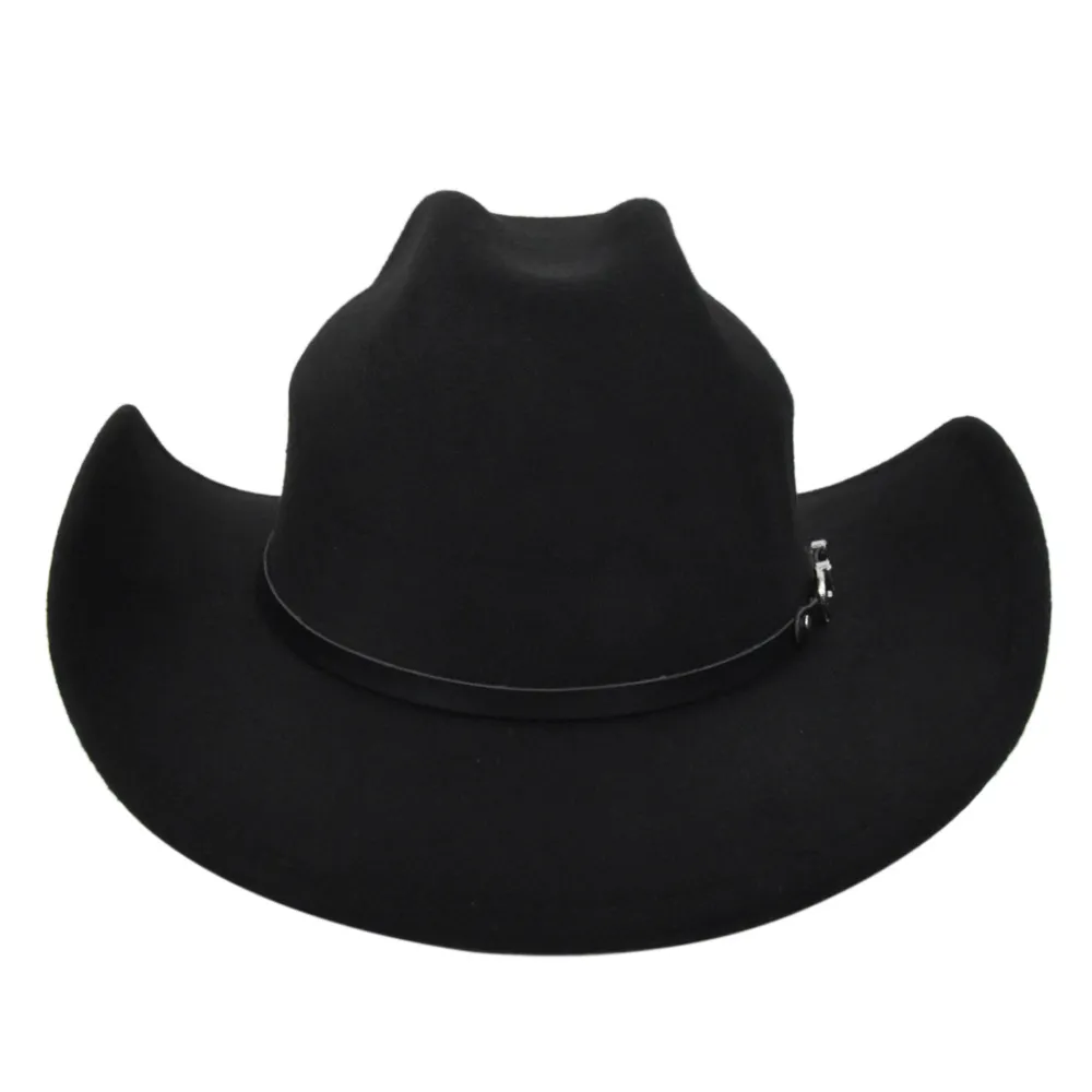 Hiver automne Vintage Western Cowboy chapeau pour hommes 8CM large bord Gentleman Lady Jazz Cowgirl chapeaux Sombrero Hombre casquettes