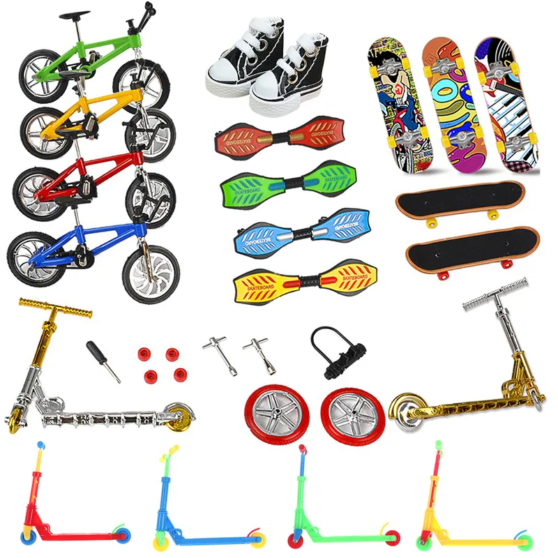 Finger Skate Board Bikes Tech Two Wheels Mini Scooter Fingertip Bmx Bicycle Set Fingerboard Shoes Deck Toys Regali di compleanno per ragazzi 220608