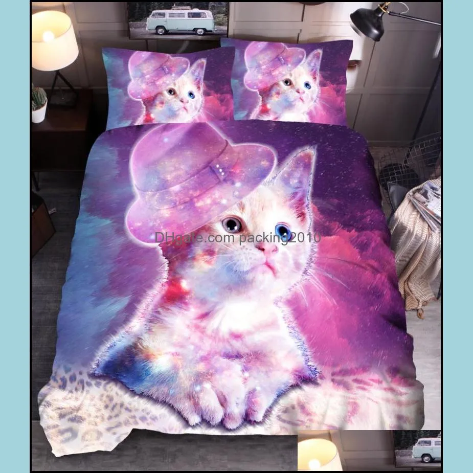 Bedding Sets 3D Print Wolves Set Queen Dreamcatcher Cat Dog Duvet Cover Wild Animal BedclothesTribal Bedspreads