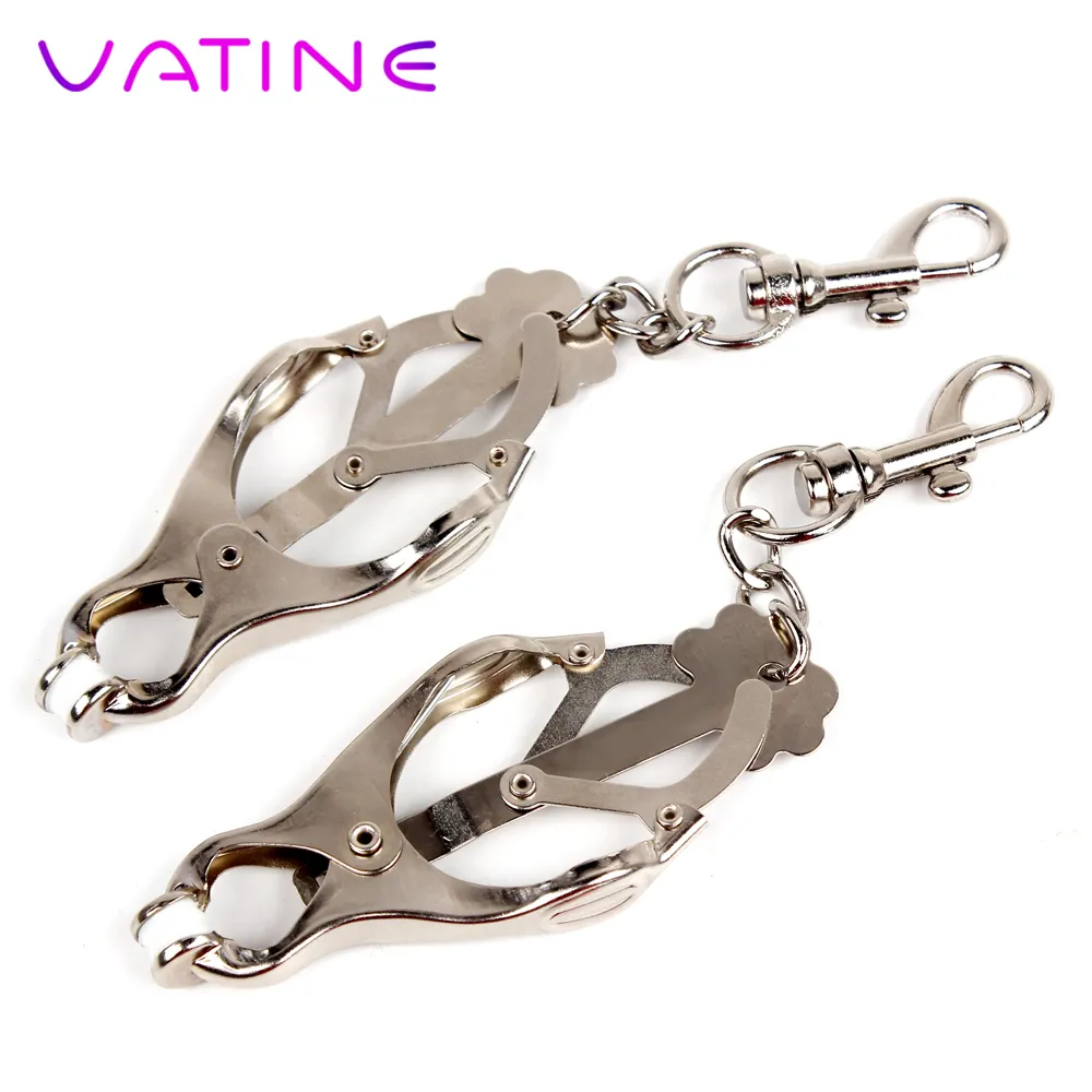 Vatine 1 par Nippelklämmor Bröstklämmor Vuxna spel SM Bondage Stimulator Erotic Toys Steel Metal Sexig för par