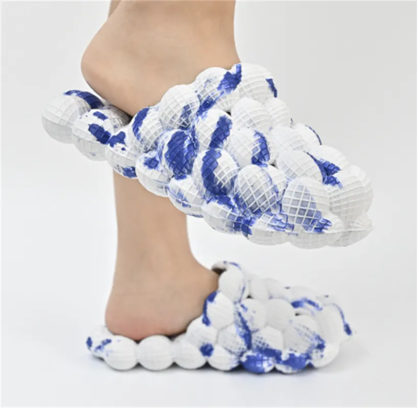 Summer lychee new creative contrast color slippers