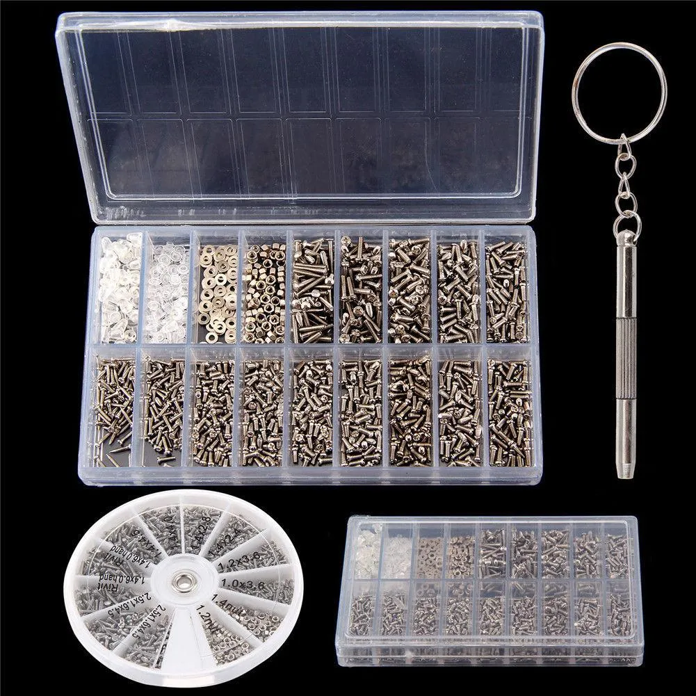 1000 Tiny Micro Bril Set Zonnebril Bril Schroeven Reparatieset Schroevendraaier ys222