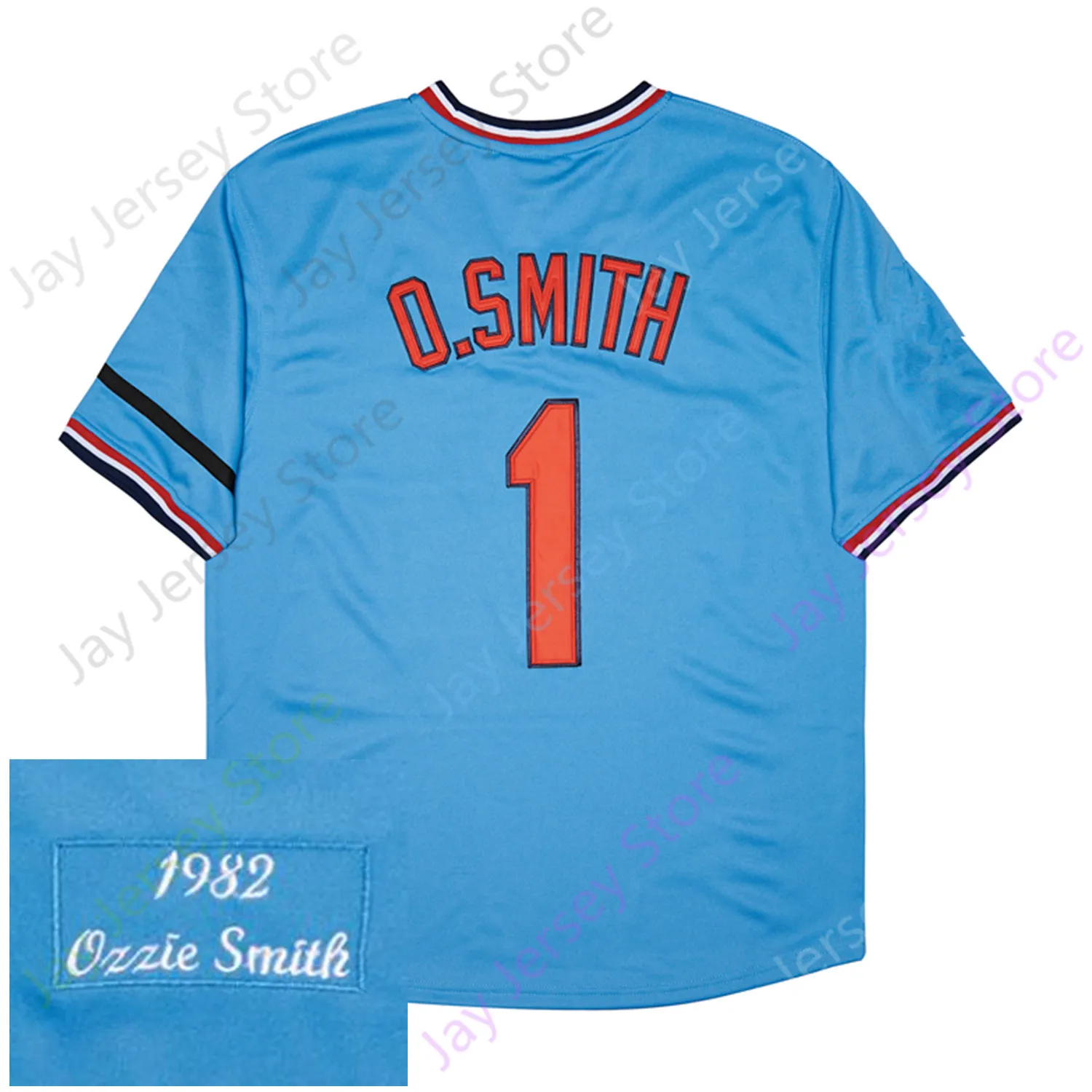 Vintage Ozzie Smith WS Patch In Baby Blue White Red And Grey 1992 1982 Collection From Davidjersey 16.82 DHgate.Com