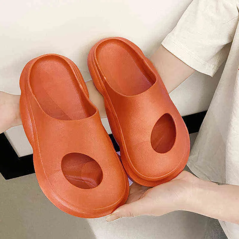 Slippers Unisex Light Solid Color Bathroom Shower Comfy Sandals Indoor Outdoor Street Non-slip Men Women Fashion Flats 220530