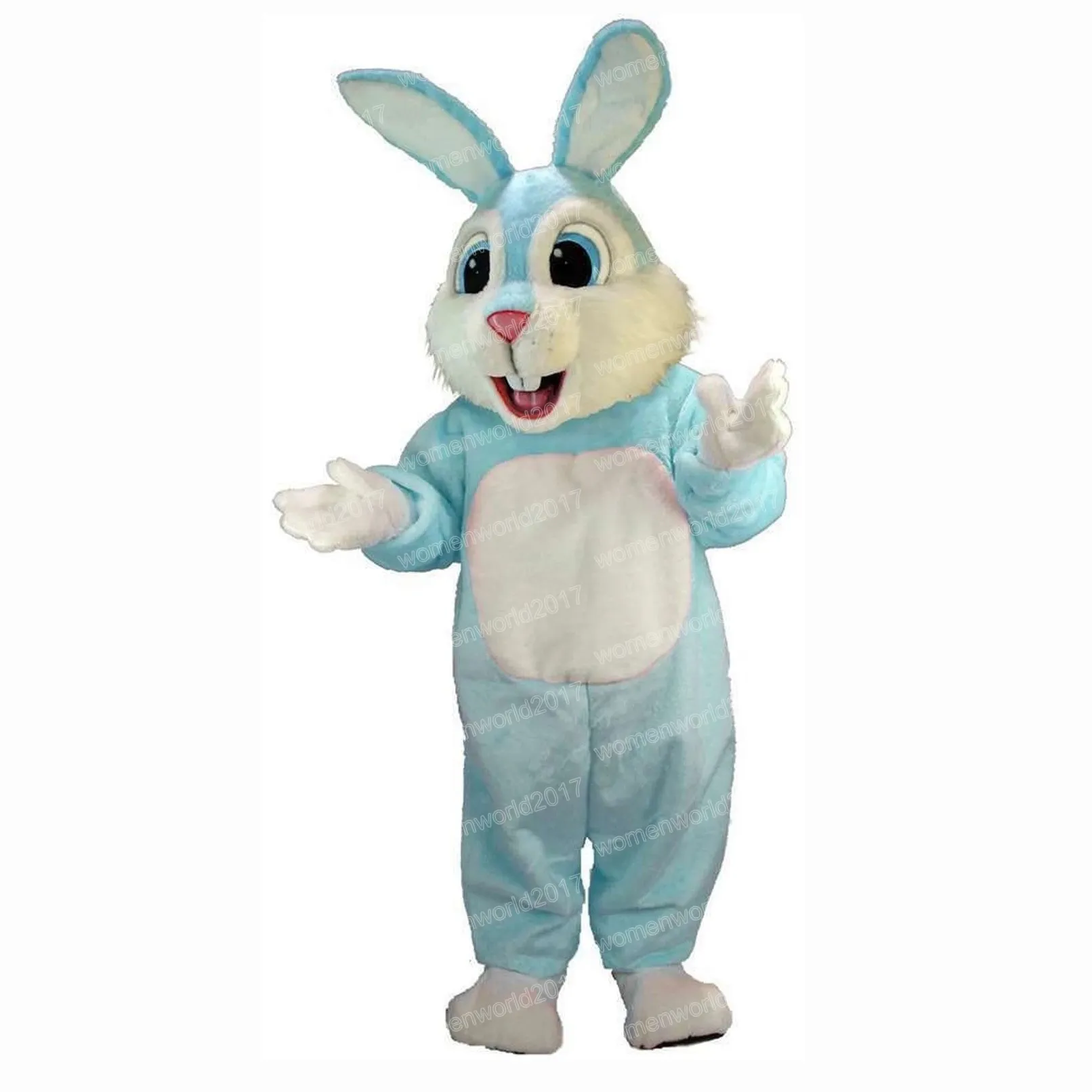 Halloween Blue Blue Rabbit Mascot Traje de alta qualidade Caracteres de desenhos animados Suites unissex adultos roupas de natal vestido de fantasia de carnaval