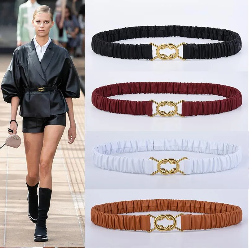 Pasy elastyczny gorset dla kobiet talia cummerbunds rozciągnij łatwy pasek bez klamry designerski skórzany ceinture femme tal