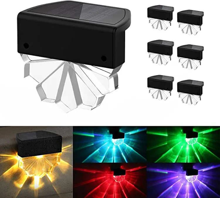 Magic Color Solar Christmas Lights Waterproof Outdoor Solar Garden Light Decorating Steps LED RGB Solar Stair Lamp Light inomhus utomhusbelysning