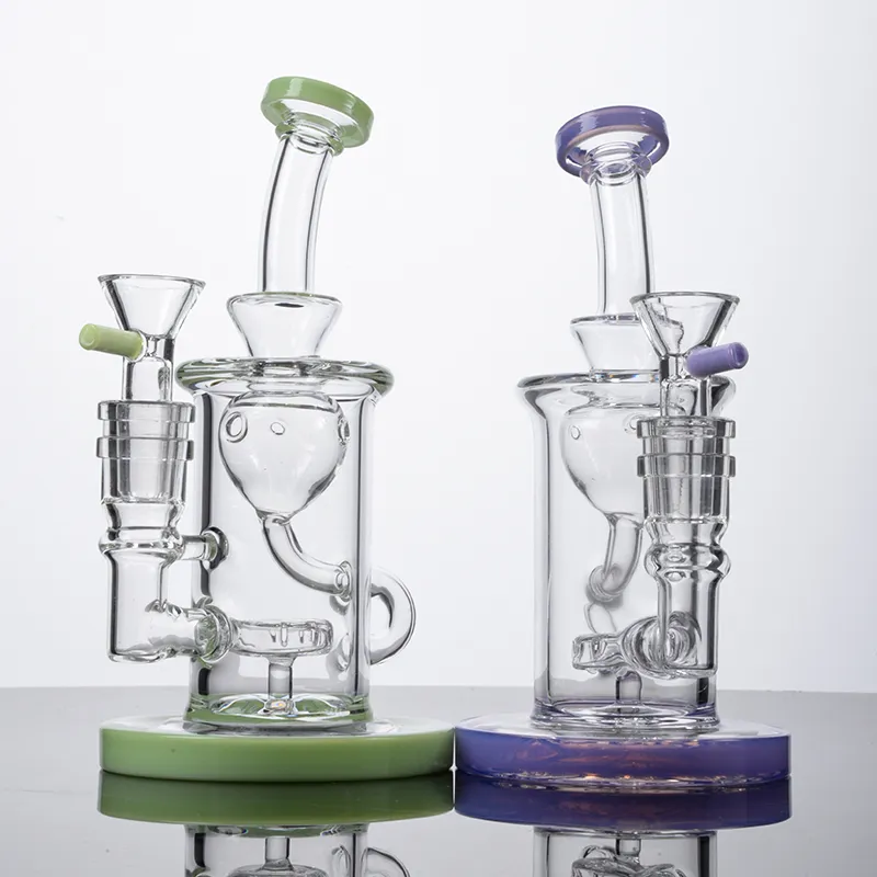 Heady Glass Torus Narguilés Pommeau De Douche Perc Verre Bongs Recycleur Klein Conduites D'eau 14mm Joint Femelle Avec Bol Huile Dab Rigs