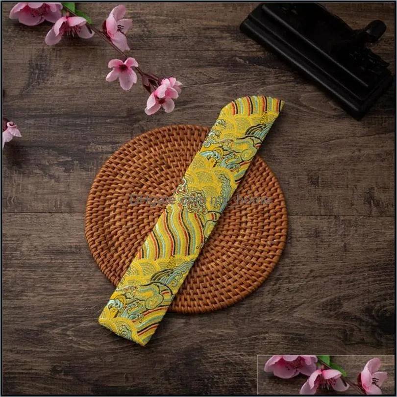 Other Home Decor Chinese Classical Hand Fan Cover Bag Vintage Embroidery Wave Clouds Heldheld Folding Sleeve Protector Pouch Pocket