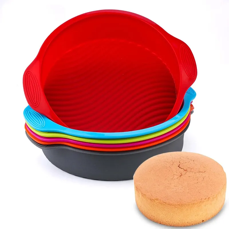 Stampi per torte rotondi in silicone Teglia da forno per torte antiaderente resistente alle alte temperature a rilascio rapido