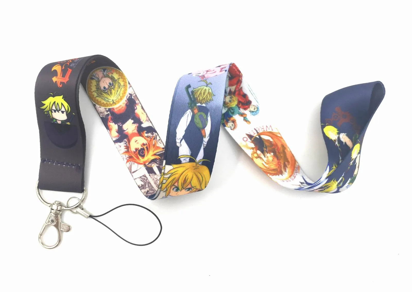 Mobiltelefonband charms 10st sju dödliga synder tecknad kedja nackband tangenter mobil lanyard id märke hållare rep anime nyckelchain party bra gåvor för pojke flicka 2022 #72