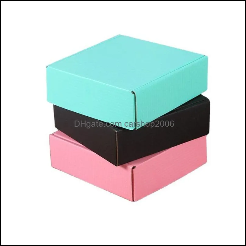 Corrugated Paper Boxes Colored Gift Packaging Folding Box Square Packing Box 15*15*5cm by sea RRB14396