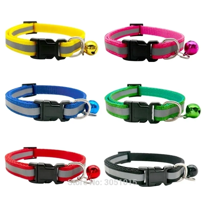 Collier réfléchissant de sécurité en gros réglable pour chien chiot chat accessoires pour animaux de compagnie colliers pour chiens LJ201112