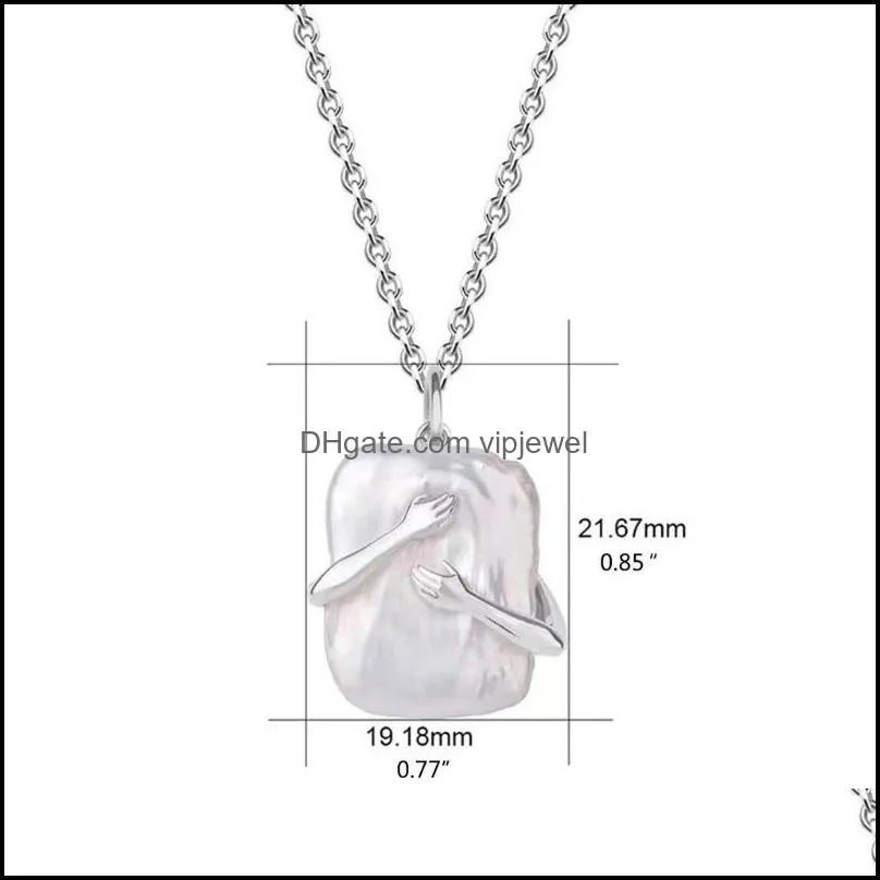 Pendant Necklaces U90E Give Me A Hug Shaped Lover Necklace For Women Men Clavicle Chain