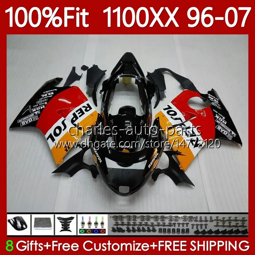 Honda BlackBird CBR1100 CBR 1100 XX 1100XX 1996 1997 1997 1999 1999 2000 2000 2001年4月05 05 05 06 06 06 07 07 06 07 07 Bodys Repsol Orange