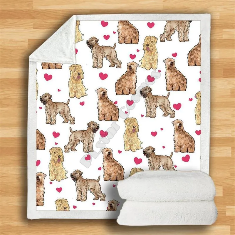 Blankets Soft Coated Wheaten Terrier Fleece Blanket 3D All Over Printed Sherpa On Bed Home Textiles