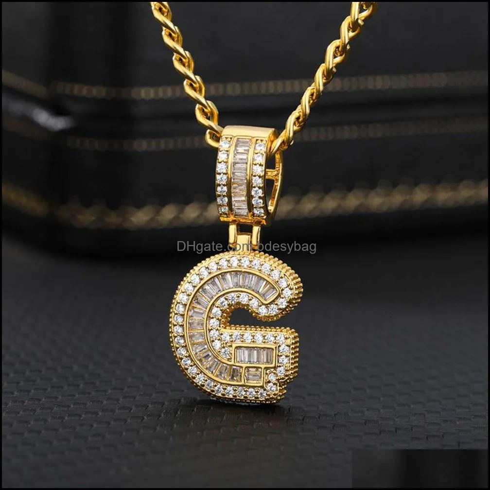 Bling Savage initial letters Chain for Women Rvs 26 A-Z Hanger Shiny Ice Out Collier Hip Hop Men jewelry