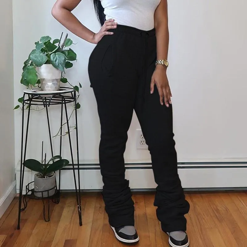 国内盤uhd メンズパンツ女性ハイウエスト巾着積み上げスウェットパンツソリッドカラーベルボトムフレアジョガートレーニングスポーツ厚い暖かいズボンのウィット 即日発送正午迄 アパレル メンズ服 Los40xalapa Com