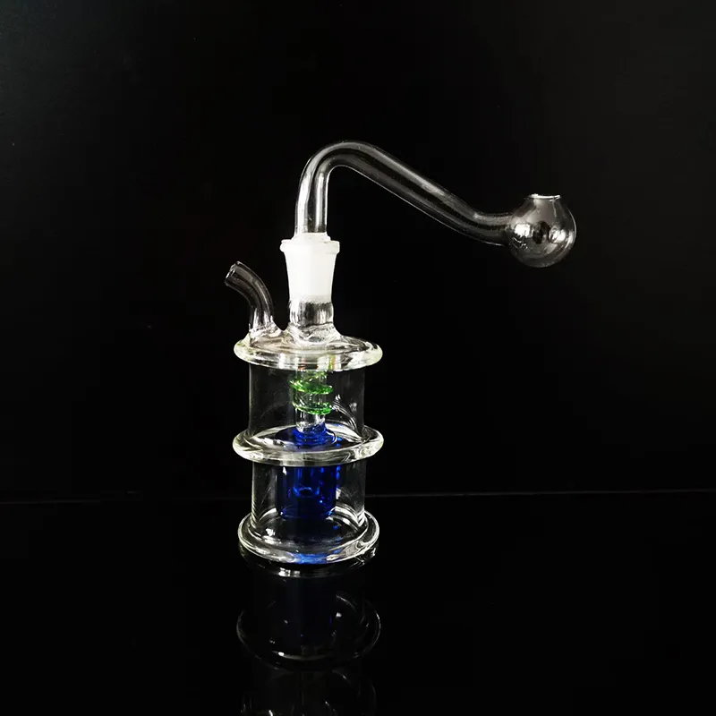 Mini pipe à eau pour fumer barboteur 10 mm petit narguilé en verre clair percolater bong dab rig avec bol de tabac shisha 3,4 pouces tuyaux en verre brûleur à mazout pour fumeurs en gros