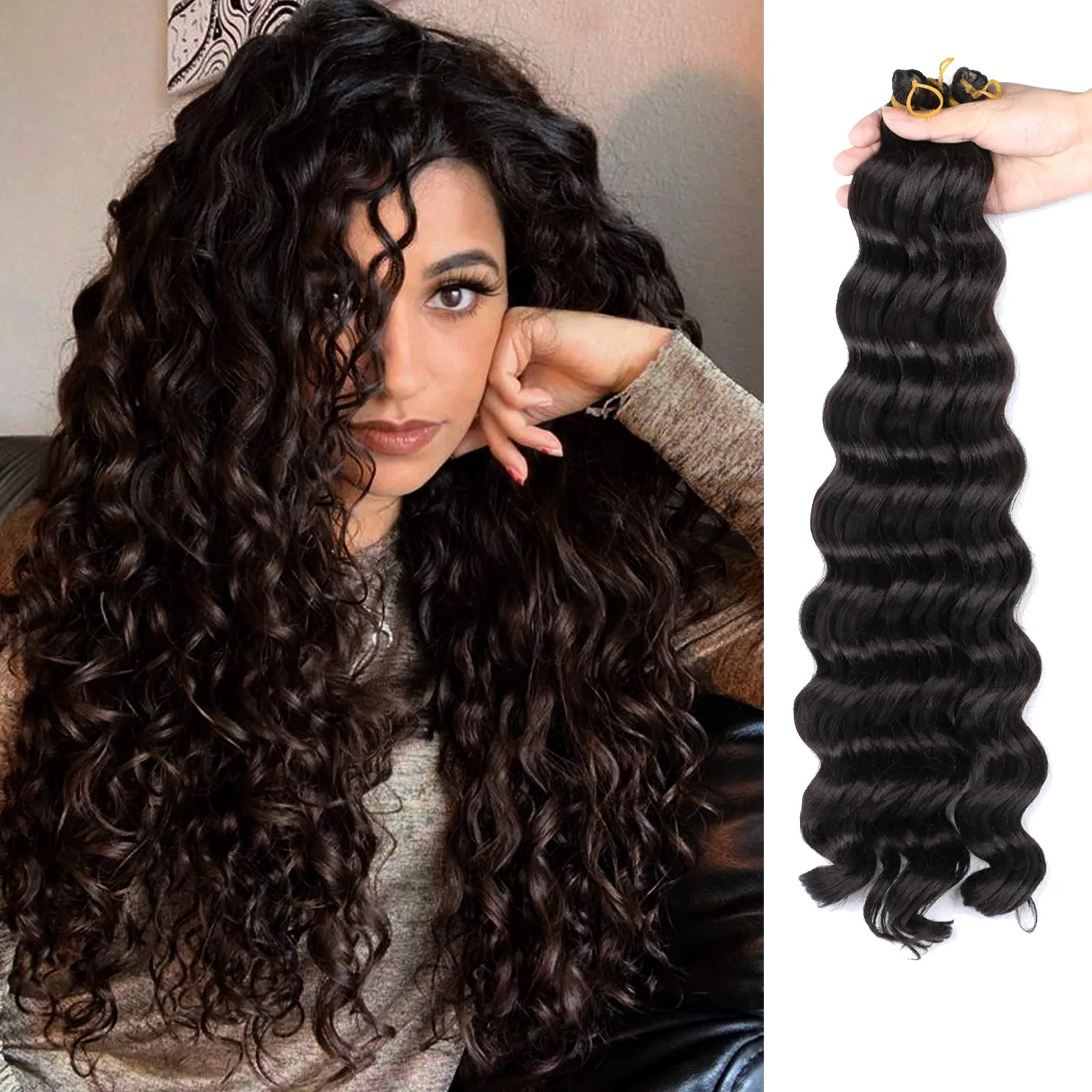 20 Inch Ocean Wave Crochet Hair Wave Twist Braiding Hair 80g/Pcs Deep