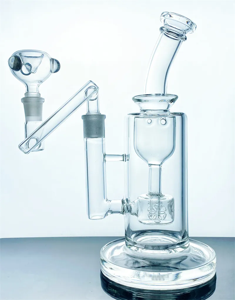 2022 Helt ny vattenpipa 9" Heavy Duty Borosilikatglas Ring Incycler Rig Vattenslang med 1 perc Seed of Life 60 mm Diameter med 14 mm Bulb Z Converter GS001 Gun